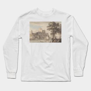 A Castle on a River by Paul Sandby Long Sleeve T-Shirt